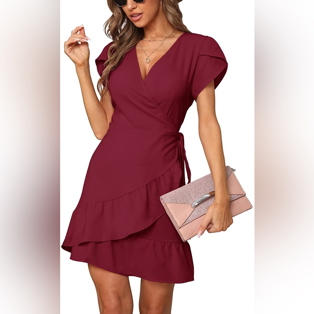 Burgundy wrap dress - new with tags